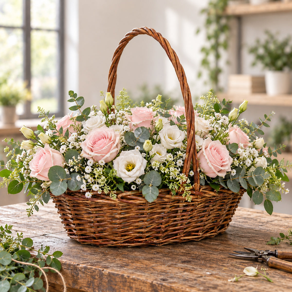Oval Willow Basket Set with Handles – 3 Sizes, Natural Brown
