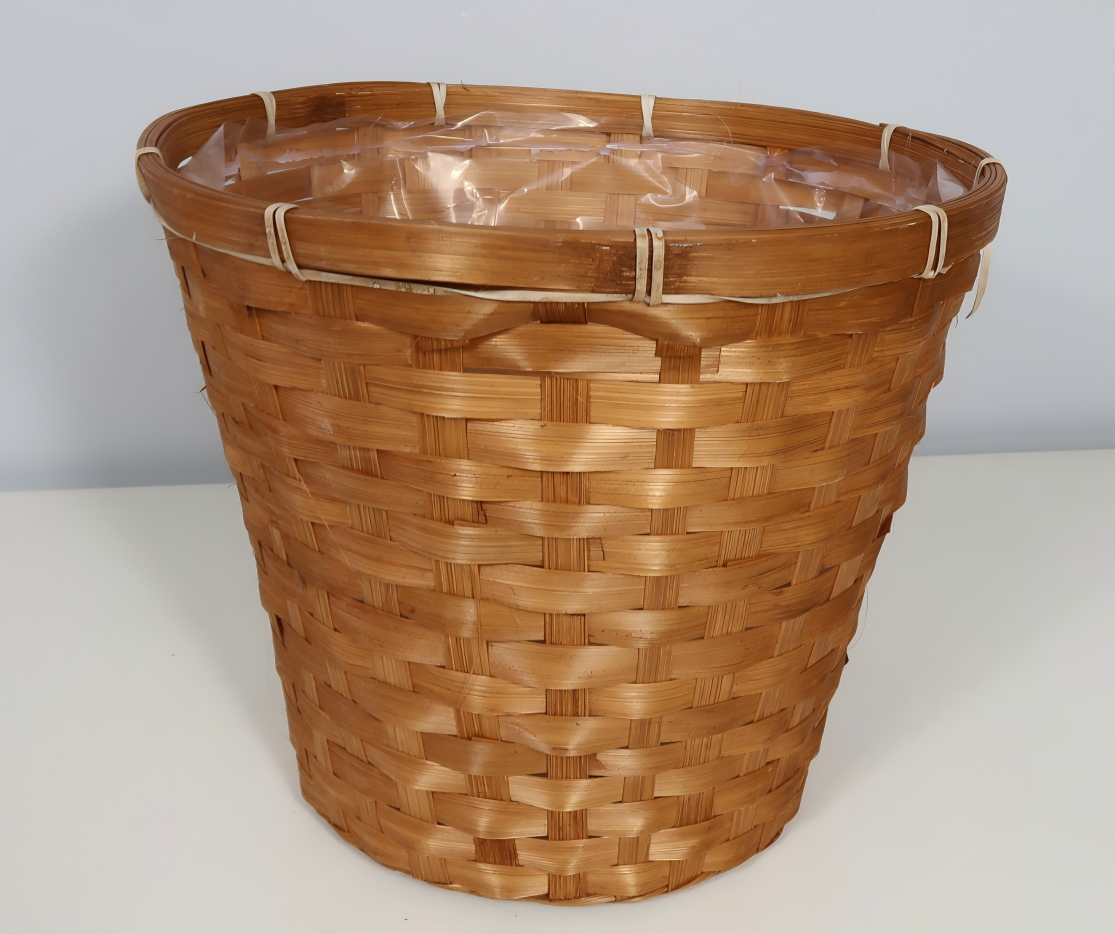 Bamboo Planter Basket with Liner – Fits 8"/10"/12" Pots